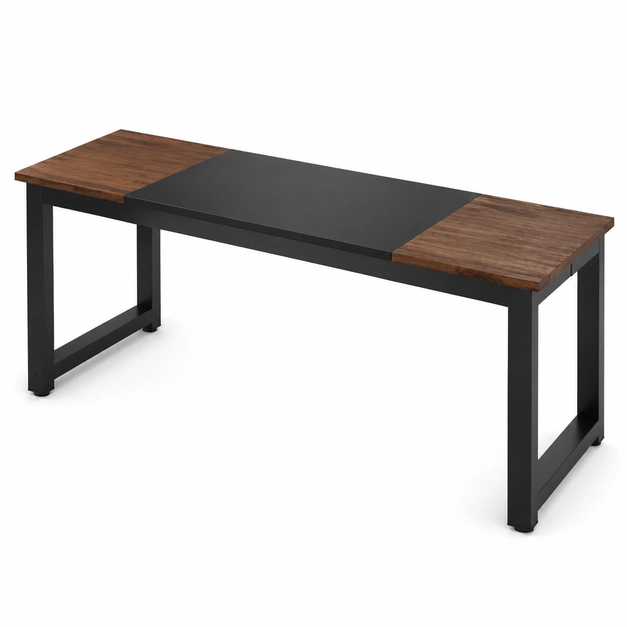 bureau-d-etude-pour-teletravail-espace-de-travail-facile-a-monter-marron-rustiquenoir-alvonf4344an